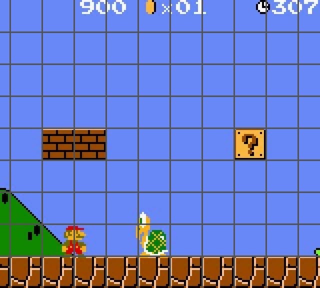 Screenshot of Super Mario Bros with Grid.