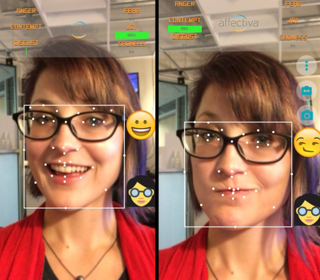 Erin showing off Affectiva's AffdexMe app