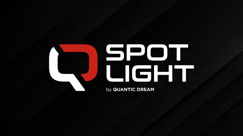 The Spotlight logo on a stylised dark background