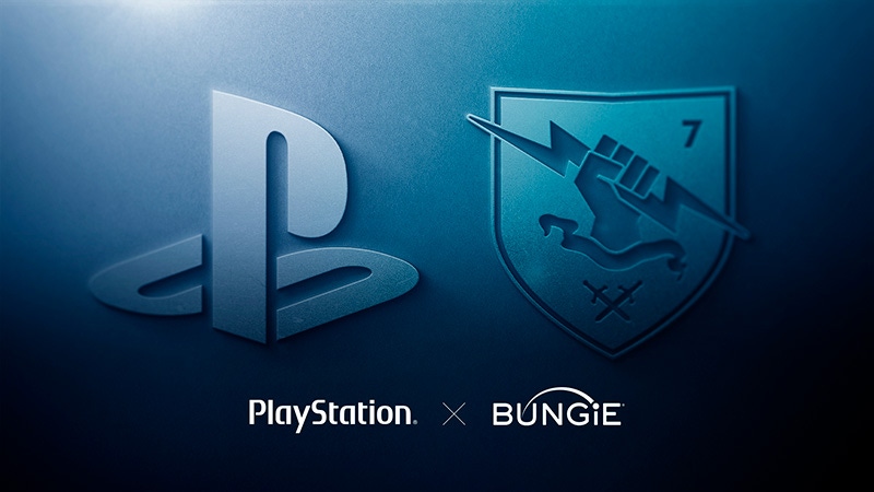 The logos for PlayStation and Bungie.