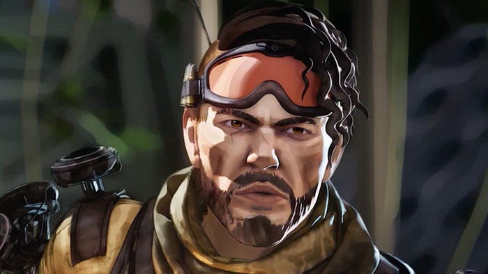 Apex Legends' Mirage. He looks upset.