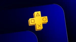 The PlayStation Plus logo (a gold d-pad featuring the iconic PlayStation symbols) on a blue backdrop The PlayStation Plus logo (a gold d-pad featuring the iconic PlayStation symbols) on a blue backdrop