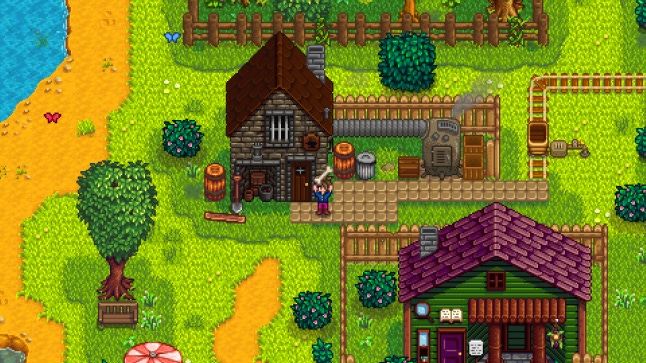 A vibrant farm in Stardew Valley A vibrant farm in Stardew Valley
