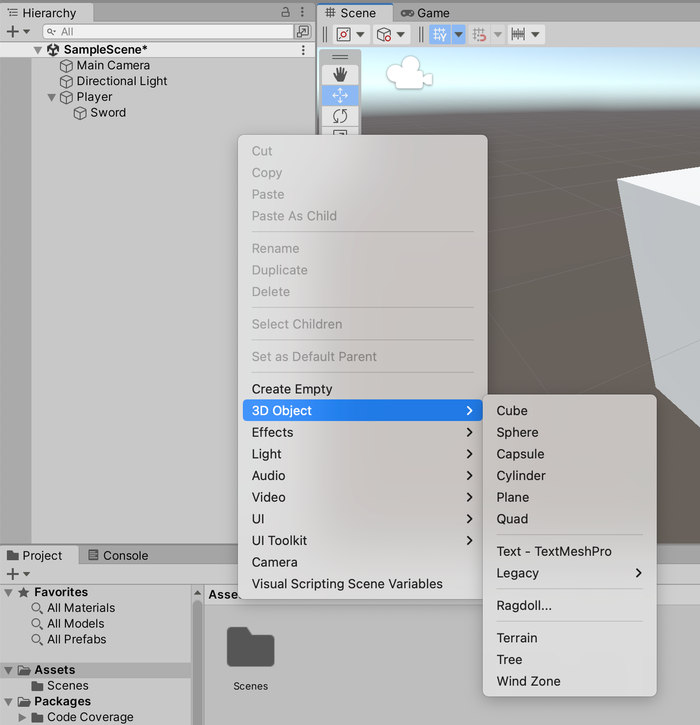 Creating a new GameObject which is added to the current Scene Creating a new GameObject which is added to the current Scene