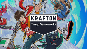 The Krafton and Tango Gameworks logos overlaid on Hi-Fi Rush artwork The Krafton and Tango Gameworks logos overlaid on Hi-Fi Rush artwork