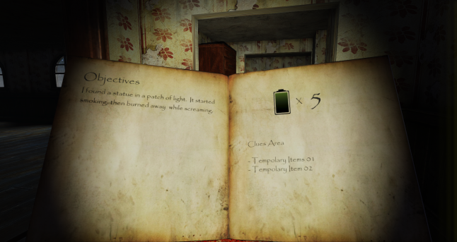 Early version of the player's Journal