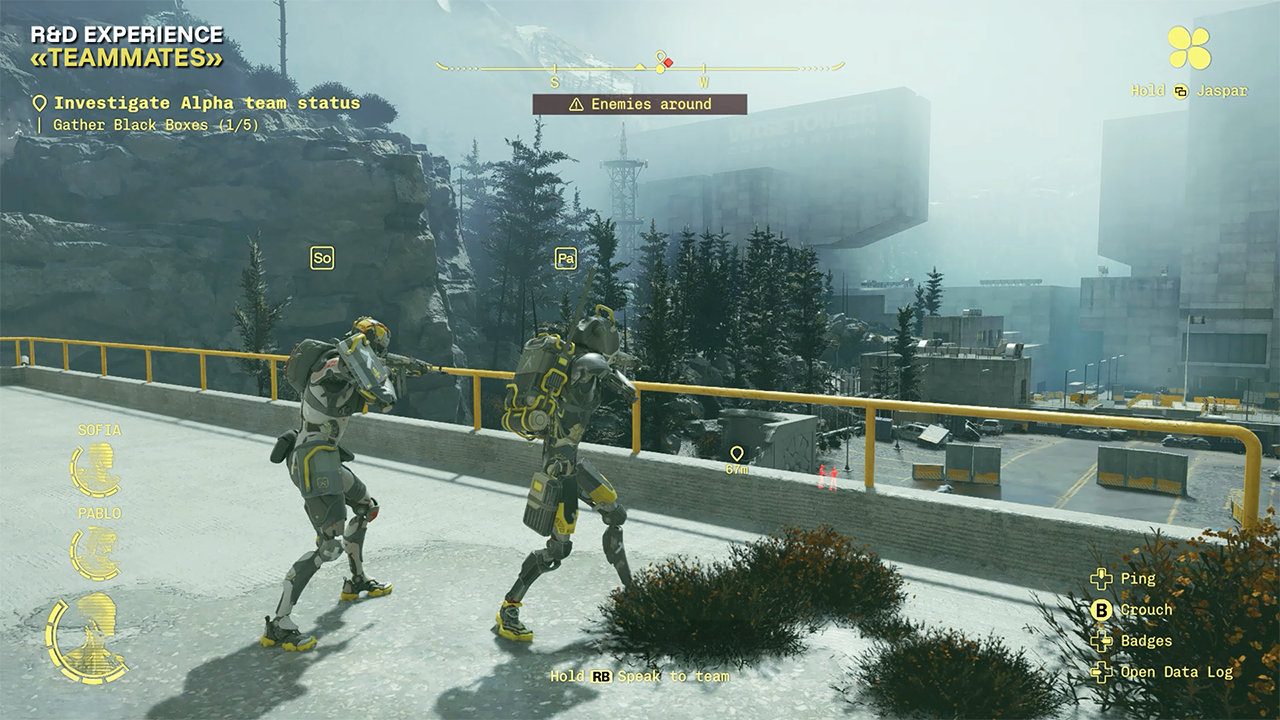 Two AI powered companies stood on a balcony in Teammates Two AI powered companies stood on a balcony in Teammates