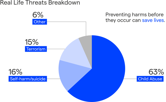 A Pie Chart Documenting Down Real Life Threats