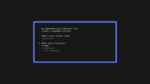 A screenshot of the GameMaker CLI A screenshot of the GameMaker CLI
