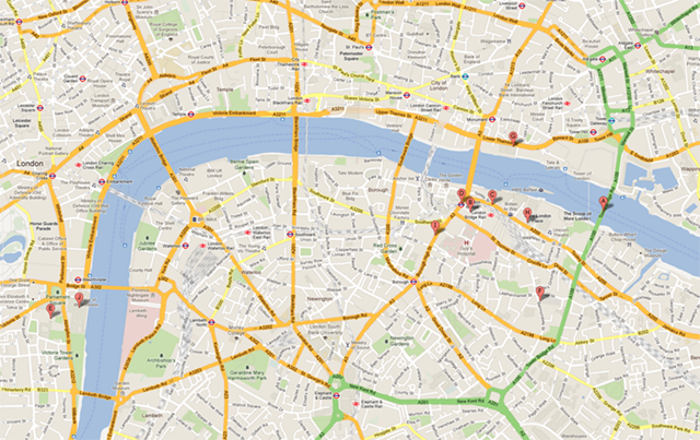 Central London, UK (google maps)