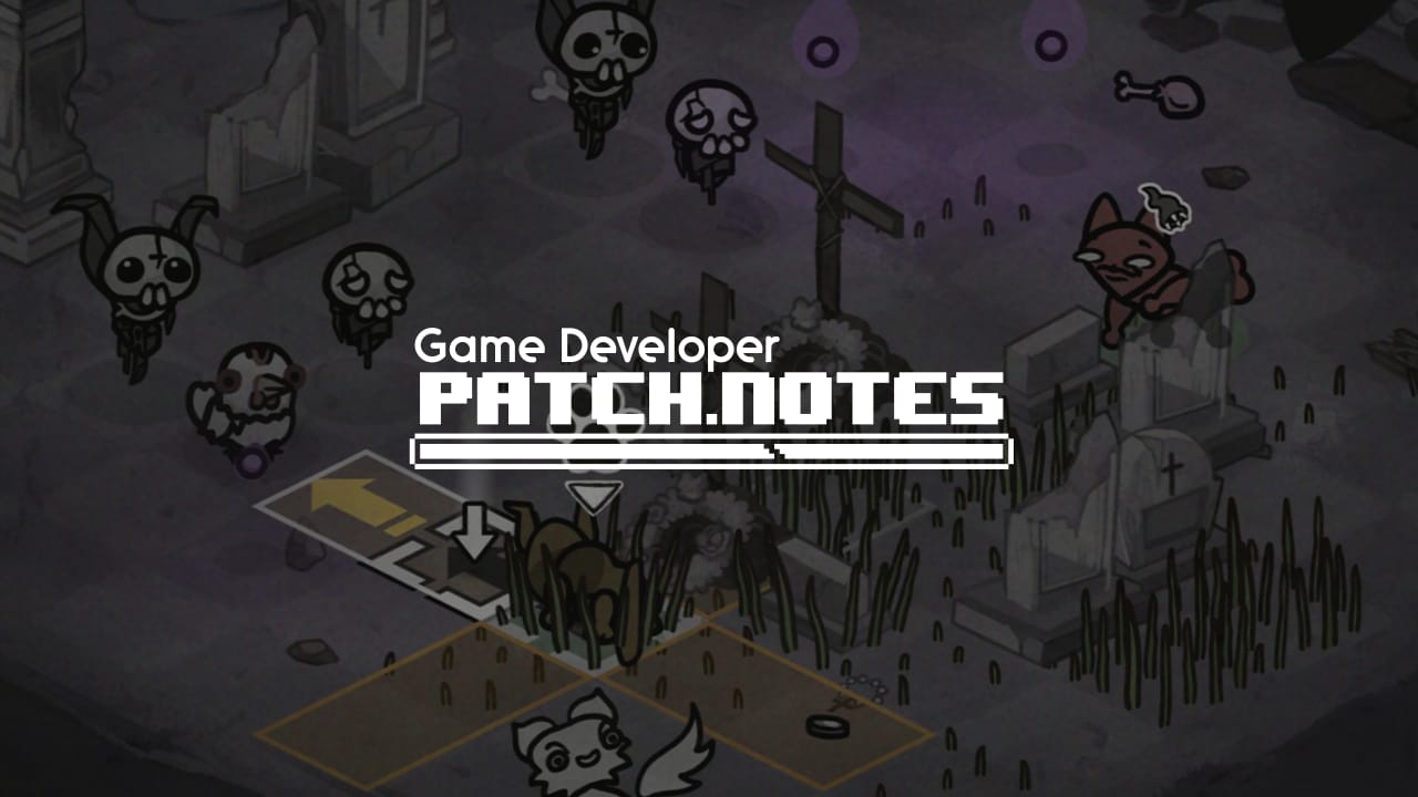 The Patch Notes logo overlaid on a screenshot of Mewgenics featuring raggedy cats in battle The Patch Notes logo overlaid on a screenshot of Mewgenics featuring raggedy cats in battle