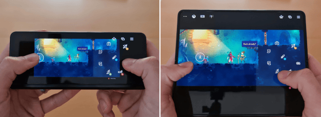 The increase of the crease: mobile gaming on a foldable phone