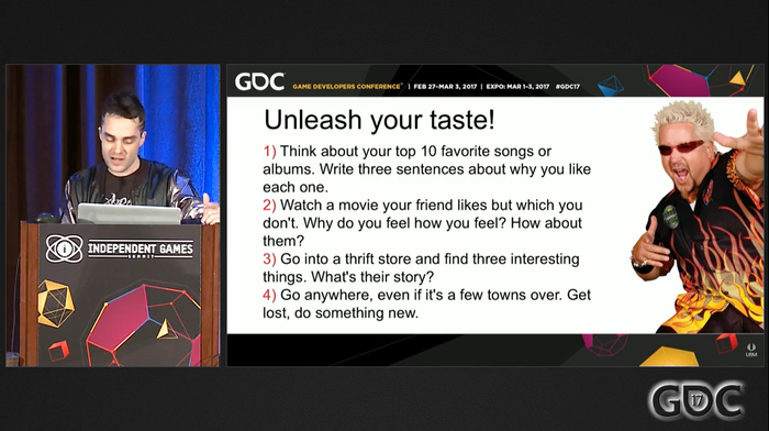 Brandon Sheffield gives a talk at GDC 2017. His slide reads 