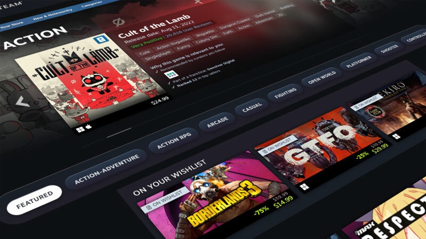 A screenshot of the Steam Hub