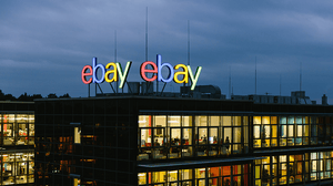 Illuminated eBay signage on the company's office in Berlin Illuminated eBay signage on the company's office in Berlin