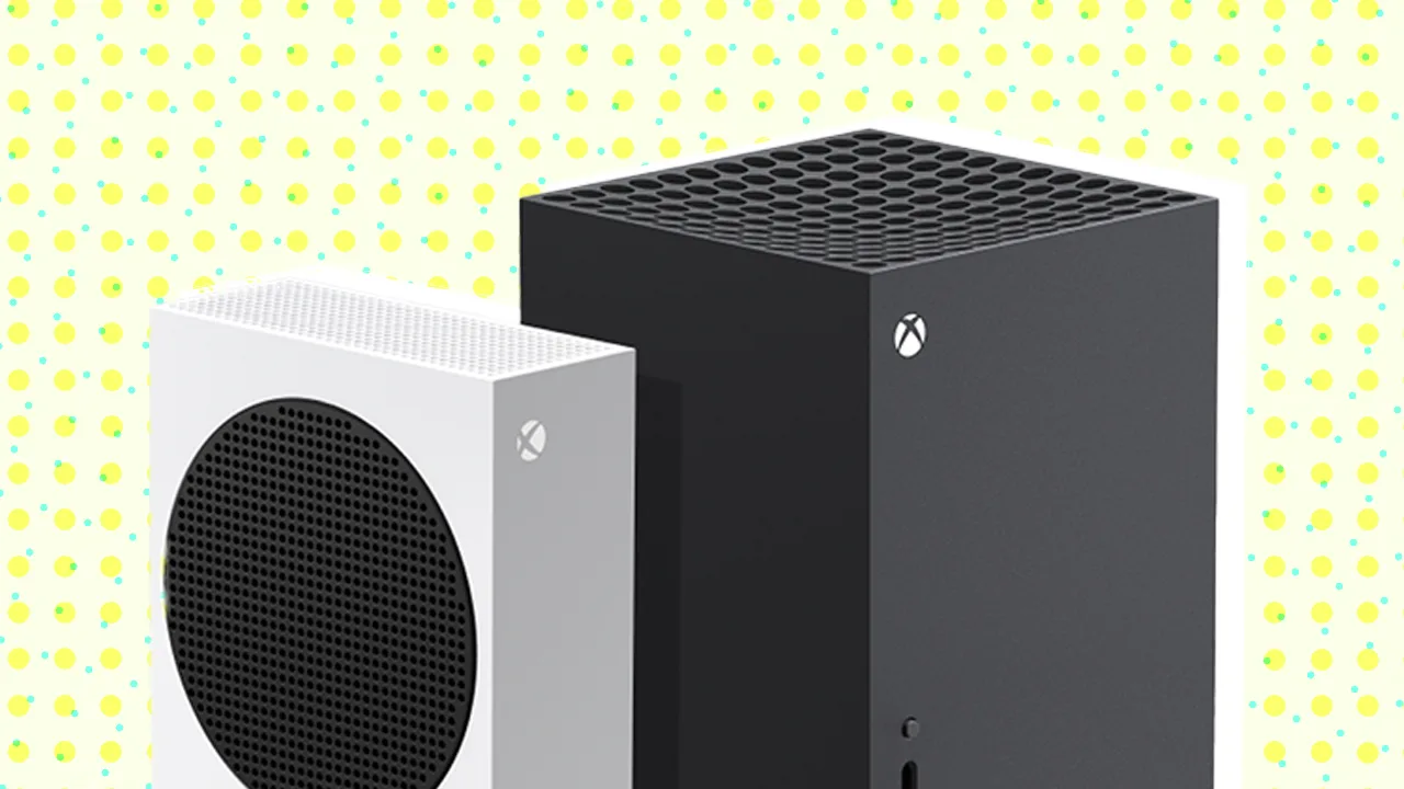 The Xbox Series X | S consoles on a vibrant yellow background The Xbox Series X | S consoles on a vibrant yellow background