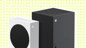 The Xbox Series X | S consoles on a vibrant yellow background The Xbox Series X | S consoles on a vibrant yellow background