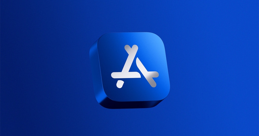 Blue logo for the Apple App Store.
