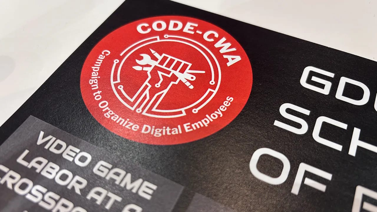 A photograph of a CWA unionisation leaflet distributed at GDC 2025 A photograph of a CWA unionisation leaflet distributed at GDC 2025