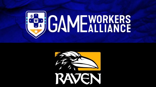 The logo for Raven Software and the newly formed Game Workers United