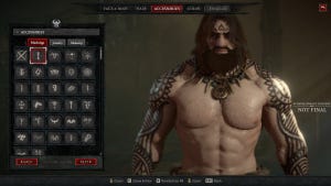 Screenshot of Diablo 4's character creator.