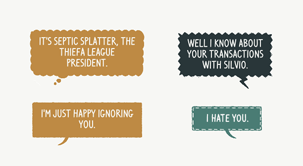Football Drama speech balloons layouts.