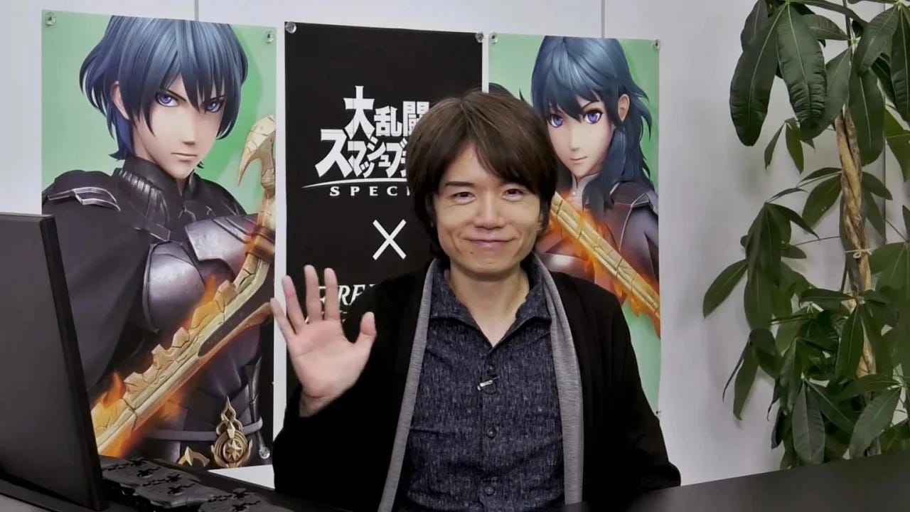 Masahiro Sakurai在演示游戏开发