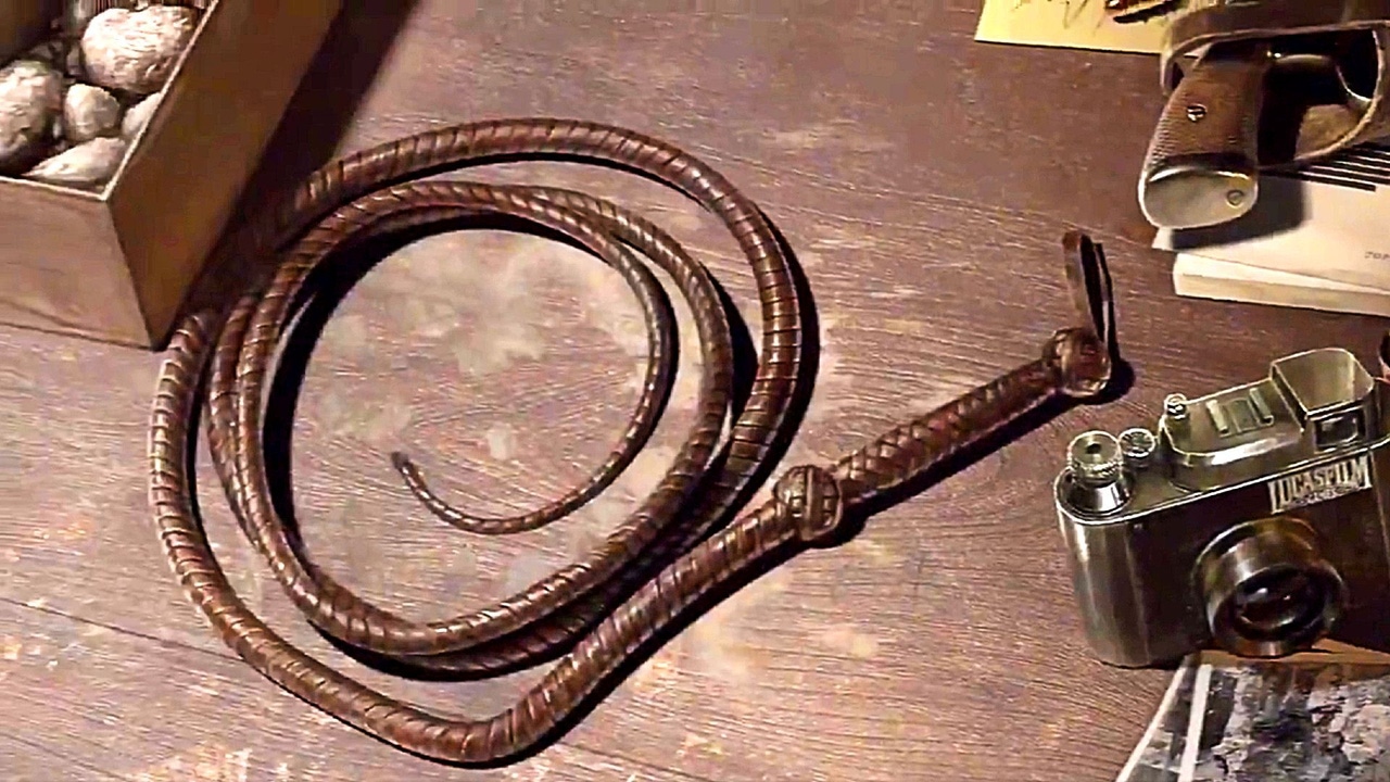 Image of Indiana Jones' whip in MachineGames' untitled game. Image of Indiana Jones' whip in MachineGames' untitled game.