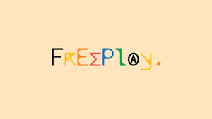The Freeplay logo on a peach background The Freeplay logo on a peach background
