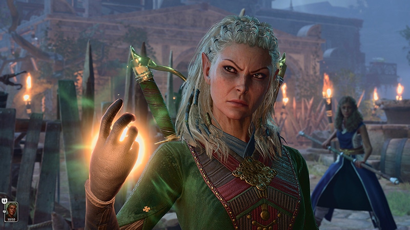 A screenshot from Baldur's Gate 3 showing an elf wielding magic A screenshot from Baldur's Gate 3 showing an elf wielding magic