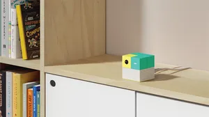 The Nex Playground device resting on a tv unit The Nex Playground device resting on a tv unit