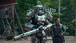 A Brotherhood of Steel knight in the Fallout television show
