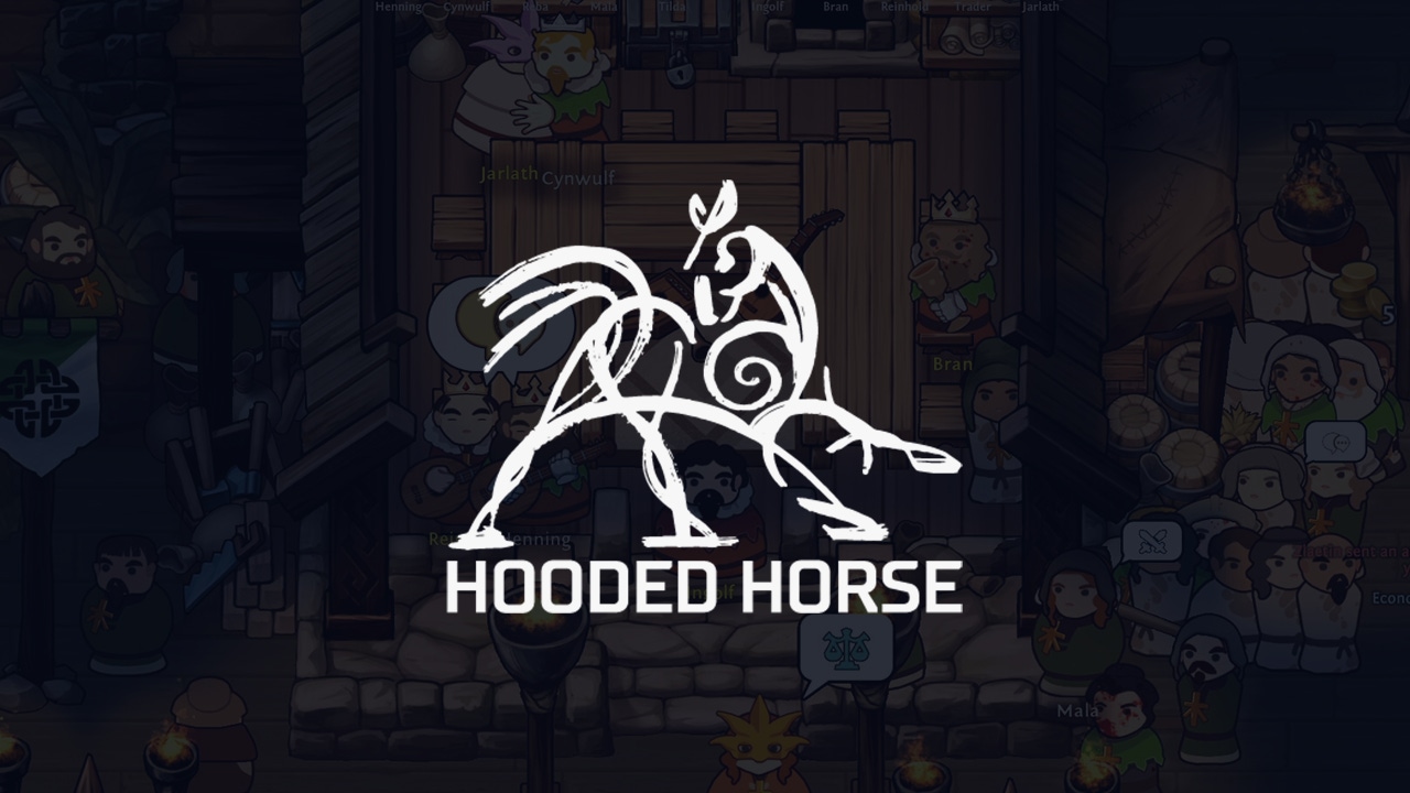 The Hooded Horse logo overlaid on a screenshot from Norland The Hooded Horse logo overlaid on a screenshot from Norland