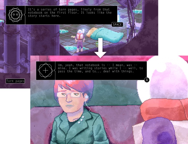 Getting an item and having it affect a character's dialogue