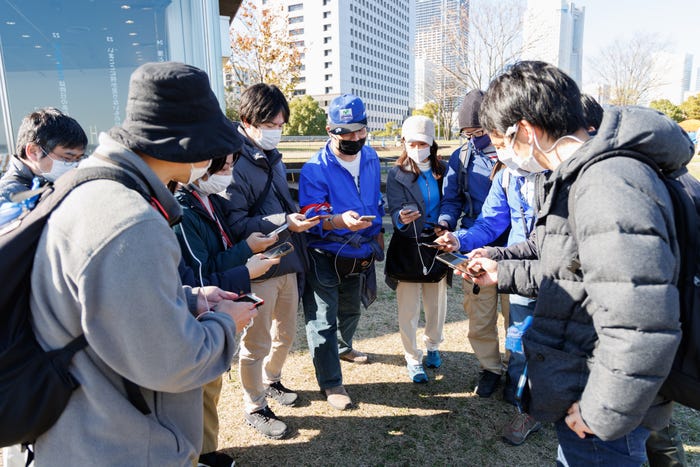 A group of Ingress players in Yokohama, Japan.