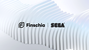 The Sega and Finschia logos on a stylized background