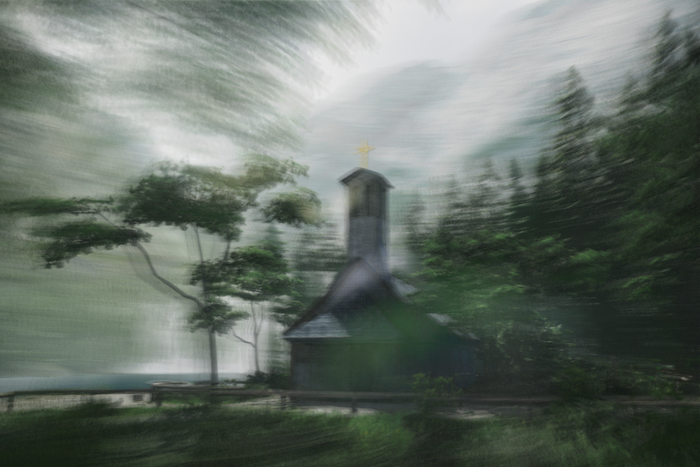 A long exposure shot of an in-game church. A long exposure shot of an in-game church.