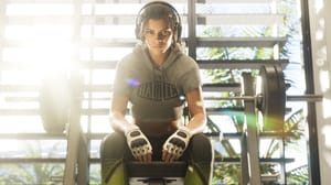 Lucia from GTA VI sits on a weight bench Lucia from GTA VI sits on a weight bench