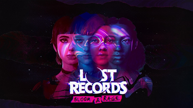Key art for Lost Records: Rage and Bloom. The faces of four teenage girls are superimposed over each other.