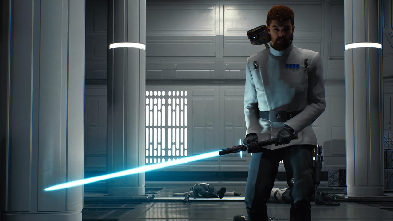 Cal Kestis in an Imperial uniform stands over several dead bodies. Cal Kestis in an Imperial uniform stands over several dead bodies.