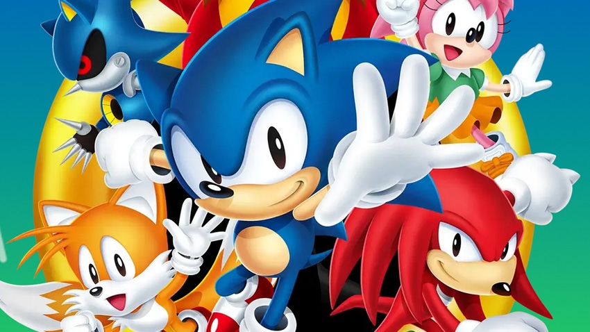 Cover art for Sega's Sonic Origins, showing Sonic the Hedgehog and his friends.