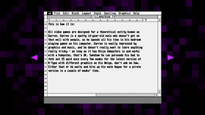 A screenshot of a Llamasoft manual. A screenshot of a Llamasoft manual.
