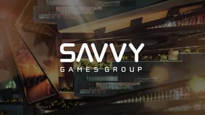 The Savvy Games Group logo overlaid on a render of NEOM's proposed megacity The Savvy Games Group logo overlaid on a render of NEOM's proposed megacity