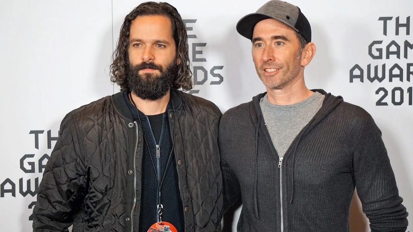 Picture of Naughty Dog's Neil Druckmann and Evan Wells at the 2016 Game Awards.