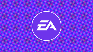 The EA logo on a purple background