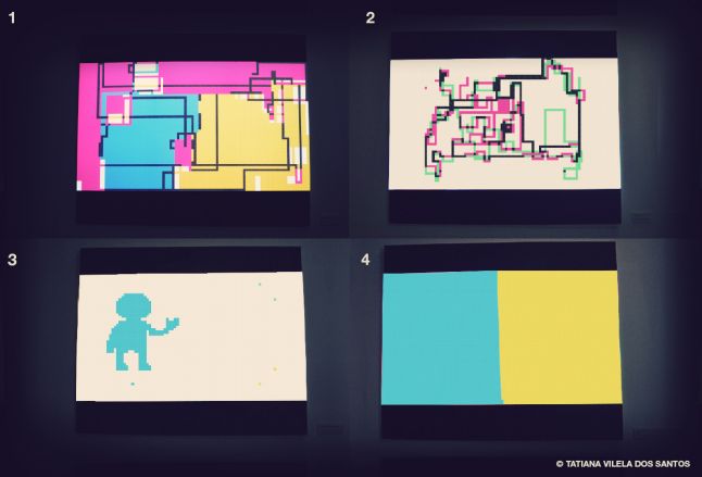 Different pictures of Lï¿½Atlas des matrices as exhibited at the Shadok in Strasbourg, France