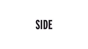 the word "SIDE" in bold lettering on a white background