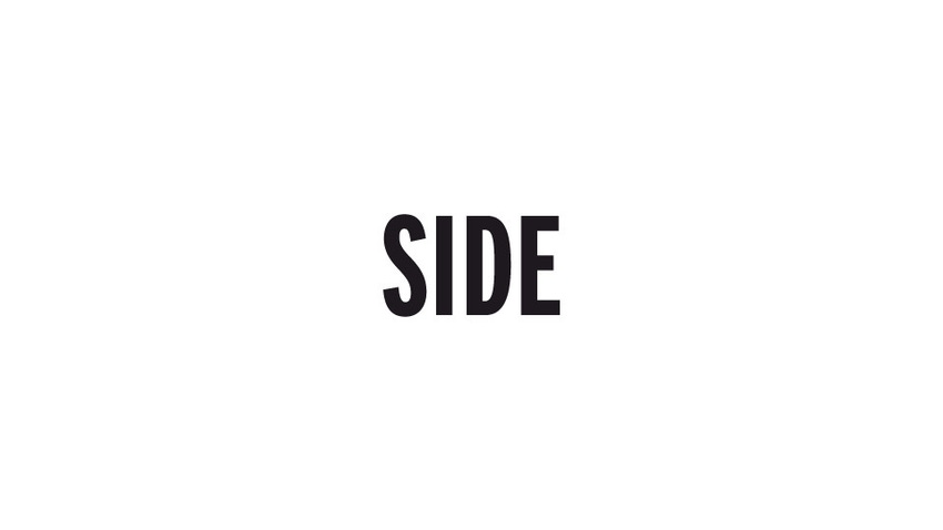 the word "SIDE" in bold lettering on a white background