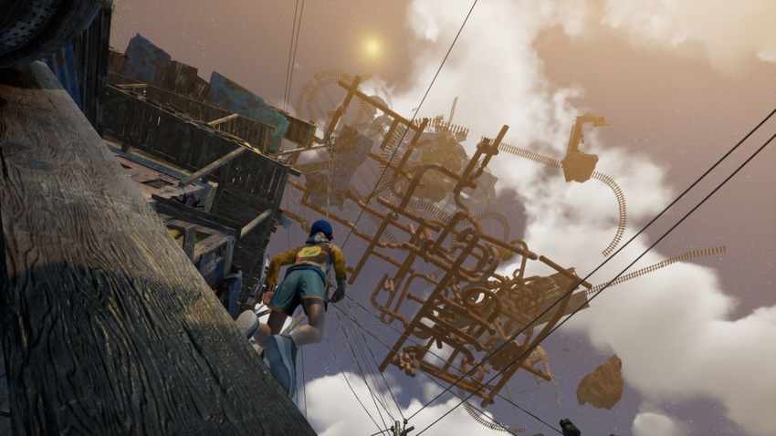 Screenshot of indiesolodev's Only Up! showing the main character climbing a ledge.