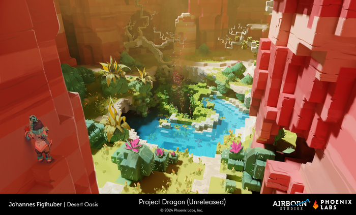 “Project Dragon”概念设计图,展示多款创意生物和世界场景